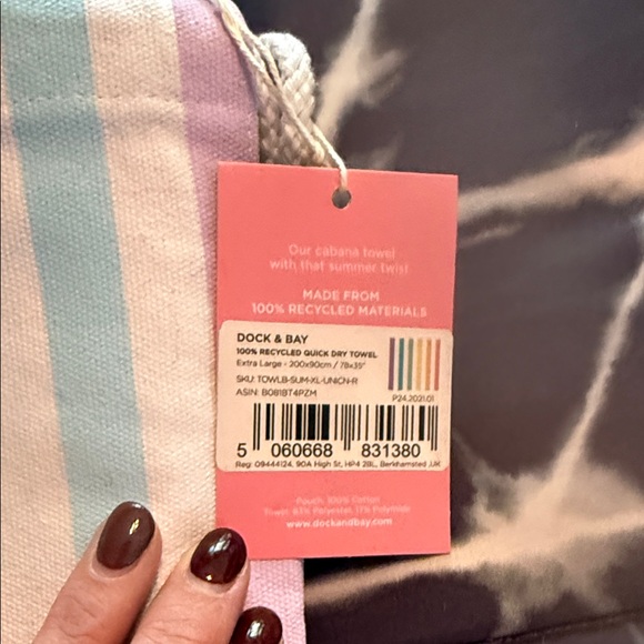 Dock & Bay Striped Quick Dry Towel - Pastel Multicolor - Picture 2 of 5